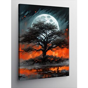 Kanvas Tablo Ay Işığında Ağaç 100x140 cm