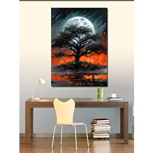 Kanvas Tablo Ay Işığında Ağaç 100x140 cm