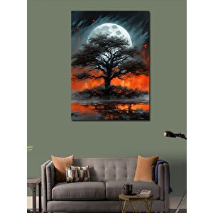 Kanvas Tablo Ay Işığında Ağaç 100x140 cm