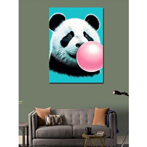 Kanvas Tablo Balon Çiğneyen Panda 70x100 cm