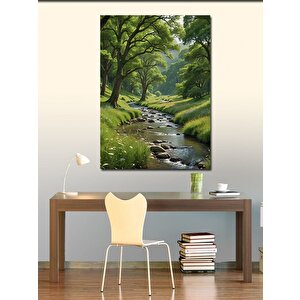 Kanvas Tablo Ormandaki Göl Ve Ağaçlar 100x140 cm