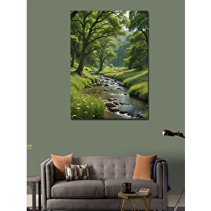 Kanvas Tablo Ormandaki Göl Ve Ağaçlar 100x140 cm