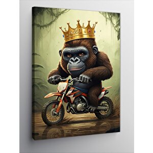 Kanvas Tablo Kral Goril Motosiklet
