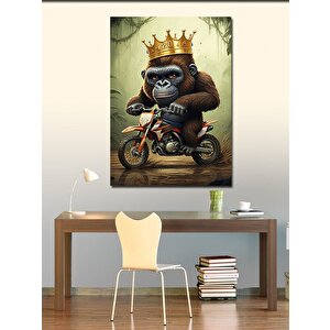Kanvas Tablo Kral Goril Motosiklet