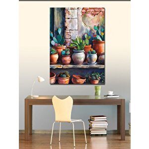 Kanvas Tablo Raftaki Kaktüsler  50x70 cm