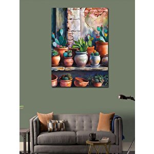 Kanvas Tablo Raftaki Kaktüsler  50x70 cm