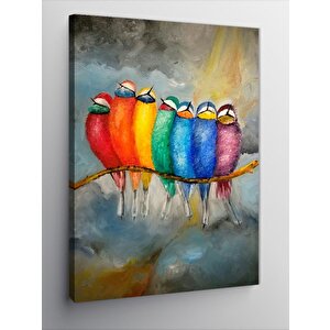 Kanvas Tablo Renkli Kuşlar 100x140 cm
