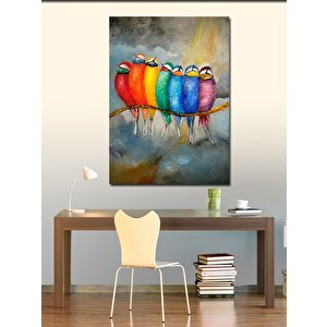 Kanvas Tablo Renkli Kuşlar 100x140 cm