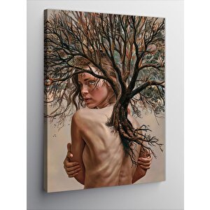 Kanvas Tablo Kadın Ve Ağaç 50x70 cm