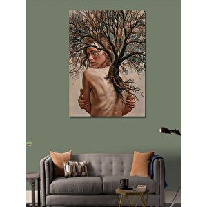Kanvas Tablo Kadın Ve Ağaç 50x70 cm