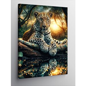 Kanvas Tablo Ormandaki Asil Leopar 50x70 cm