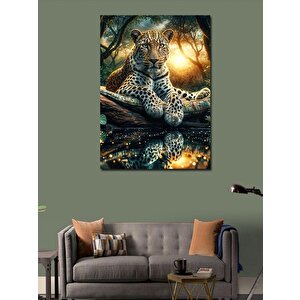 Kanvas Tablo Ormandaki Asil Leopar 50x70 cm
