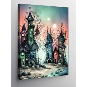 Kanvas Tablo Masaldaki Evler 50x70 cm