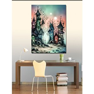 Kanvas Tablo Masaldaki Evler 50x70 cm