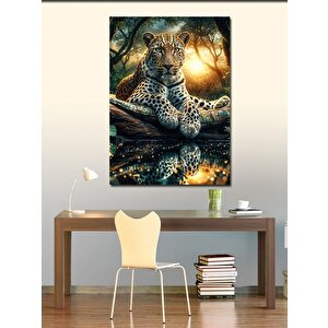 Kanvas Tablo Ormandaki Asil Leopar 100x140 cm