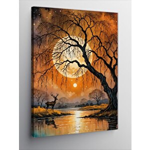 Kanvas Tablo Göldeki Ağaçlar 50x70 cm