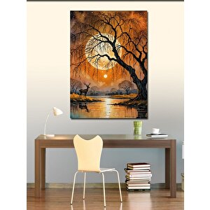 Kanvas Tablo Göldeki Ağaçlar 50x70 cm