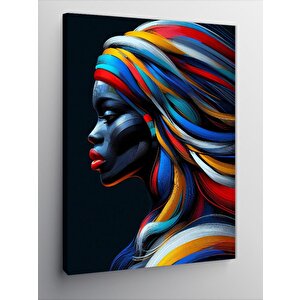 Kanvas Tablo Renkli Kadın 100x140 cm