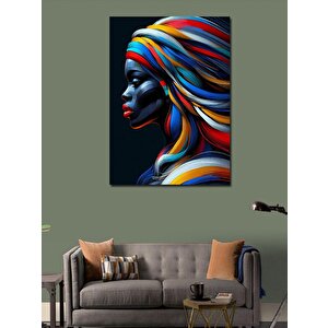 Kanvas Tablo Renkli Kadın 100x140 cm