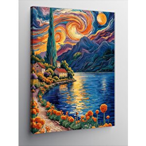 Kanvas Tablo Renkli Nehir 100x140 cm