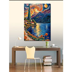 Kanvas Tablo Renkli Nehir 100x140 cm