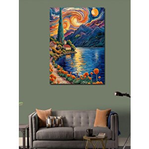 Kanvas Tablo Renkli Nehir 100x140 cm