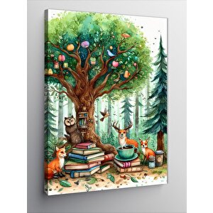 Kanvas Tablo Kitap Ağacı