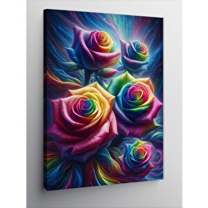 Kanvas Tablo Renkli Güller 100x140 cm