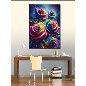 Kanvas Tablo Renkli Güller 100x140 cm