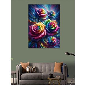 Kanvas Tablo Renkli Güller 100x140 cm