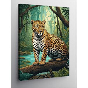 Kanvas Tablo Orman Leoparı 100x140 cm