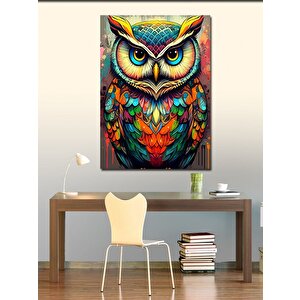 Kanvas Tablo Renkli Baykuş 70x100 cm
