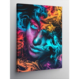 Kanvas Tablo Renkli Yüz Portresi 100x140 cm
