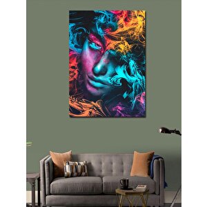 Kanvas Tablo Renkli Yüz Portresi 100x140 cm