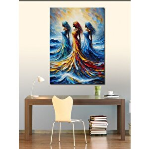 Kanvas Tablo Renkli Elbiseli Kadınlar 100x140 cm