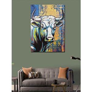 Kanvas Tablo Renkli Boğa 100x140 cm