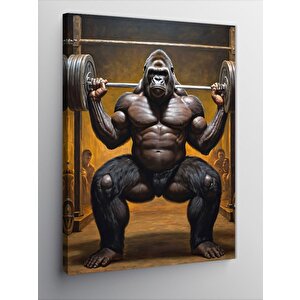 Kanvas Tablo Ağırlık Kaldıran Gorilla 70x100 cm