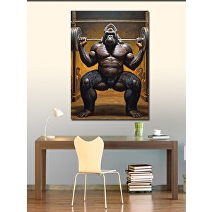Kanvas Tablo Ağırlık Kaldıran Gorilla 70x100 cm