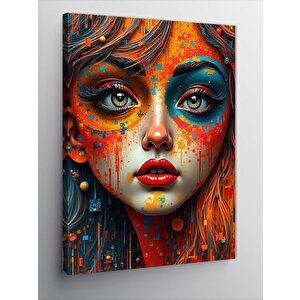 Kanvas Tablo Renkli Portre 100x140 cm
