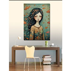 Kanvas Tablo Renkli Kadın Portresi 100x140 cm
