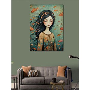 Kanvas Tablo Renkli Kadın Portresi 100x140 cm