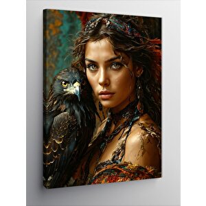 Kanvas Tablo Kadın Ve Karga 70x100 cm