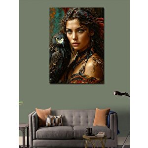 Kanvas Tablo Kadın Ve Karga 70x100 cm