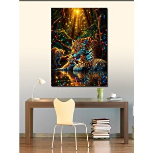 Kanvas Tablo Leopar Ve Yavrusu 50x70 cm