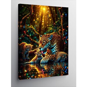Kanvas Tablo Leopar Ve Yavrusu 70x100 cm