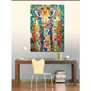 Kanvas Tablo Renkli Zürafa 100x140 cm
