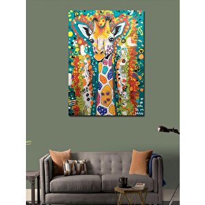 Kanvas Tablo Renkli Zürafa 70x100 cm