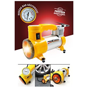 Pratik 12v Full Taşınabilir 150 Psı Araba Oto Araç Lastik Şişirme Pompası Metal Gövde Kompresör Set