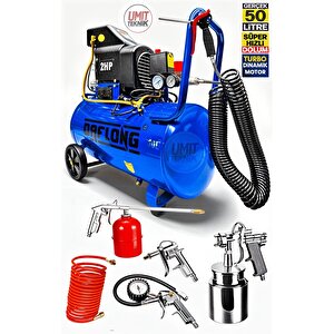 Pro Seri Bakır Sargı Turbo Motor 50lt 2hp Süper Hızlı Dolum Hava Kompresörü