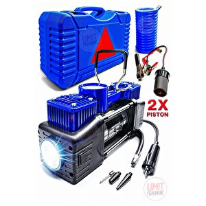4x4 Oto Kamyon Lastik Şişirme 12v 150psi Ağır Hizmet Çift Silindirli Çantalı Hava Kompresörü Kit Set